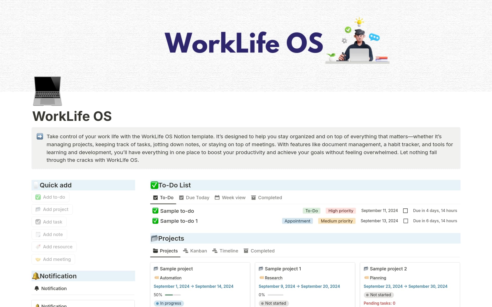 WorkLife OS Template by Digitalix | Notion Marketplace
