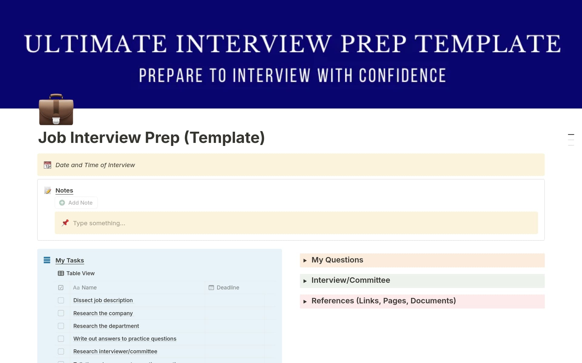 Ultimate Interview Prep Template | Notion Marketplace