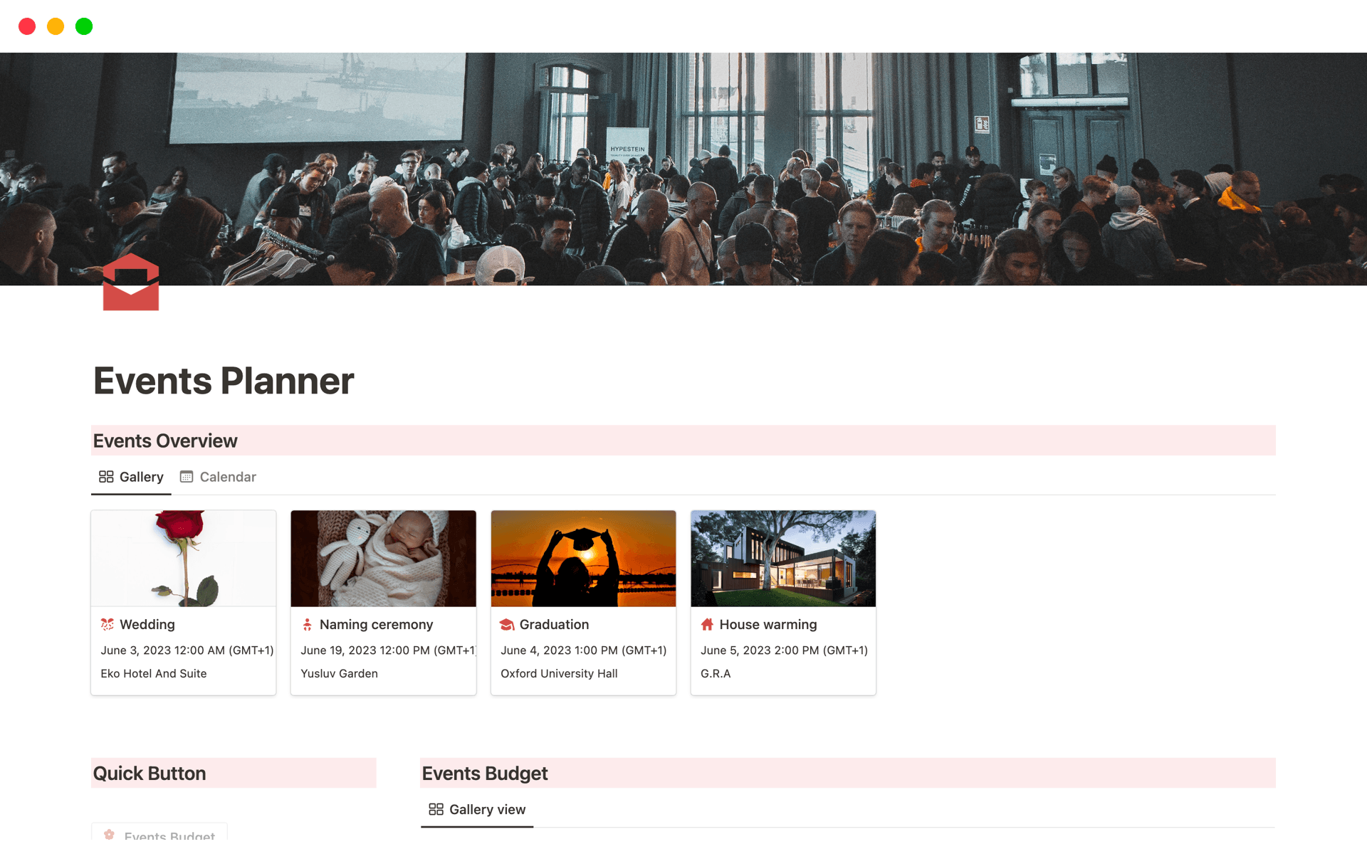 Next One Event Events Planner Template | Notion Marketplace