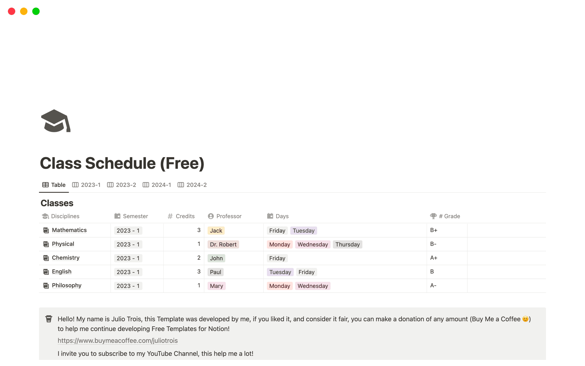 Create Class Template Top 10 Free Class Schedule Templates | Notion Template Marketplace