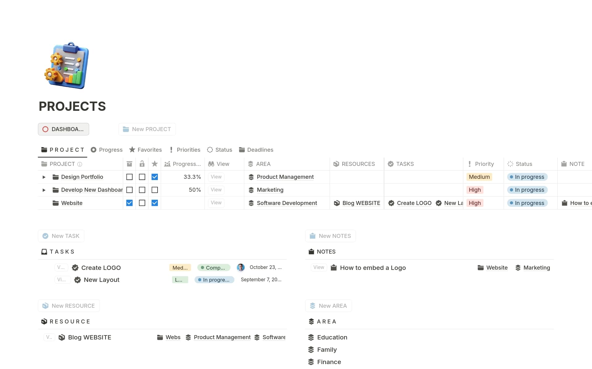 PARA Method Template Notion Marketplace