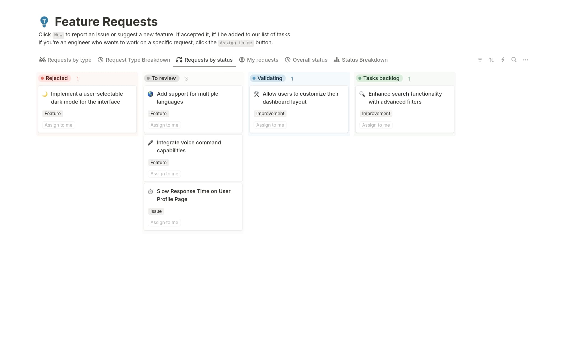 Feature Requests 2025 Template | Notion Marketplace
