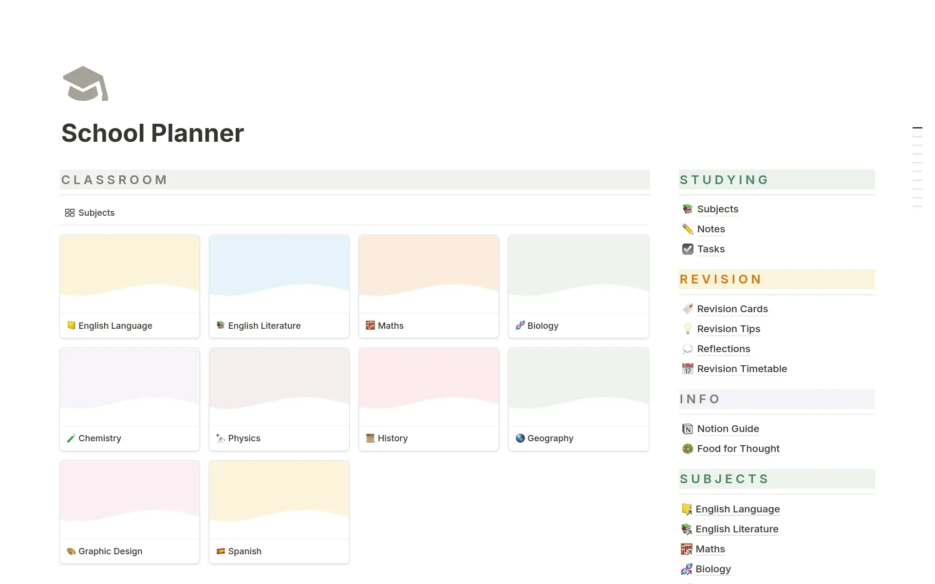 Subject Review Tracker Student Revision Tool Template by Mr. Notion Templates | Notion Marketplace