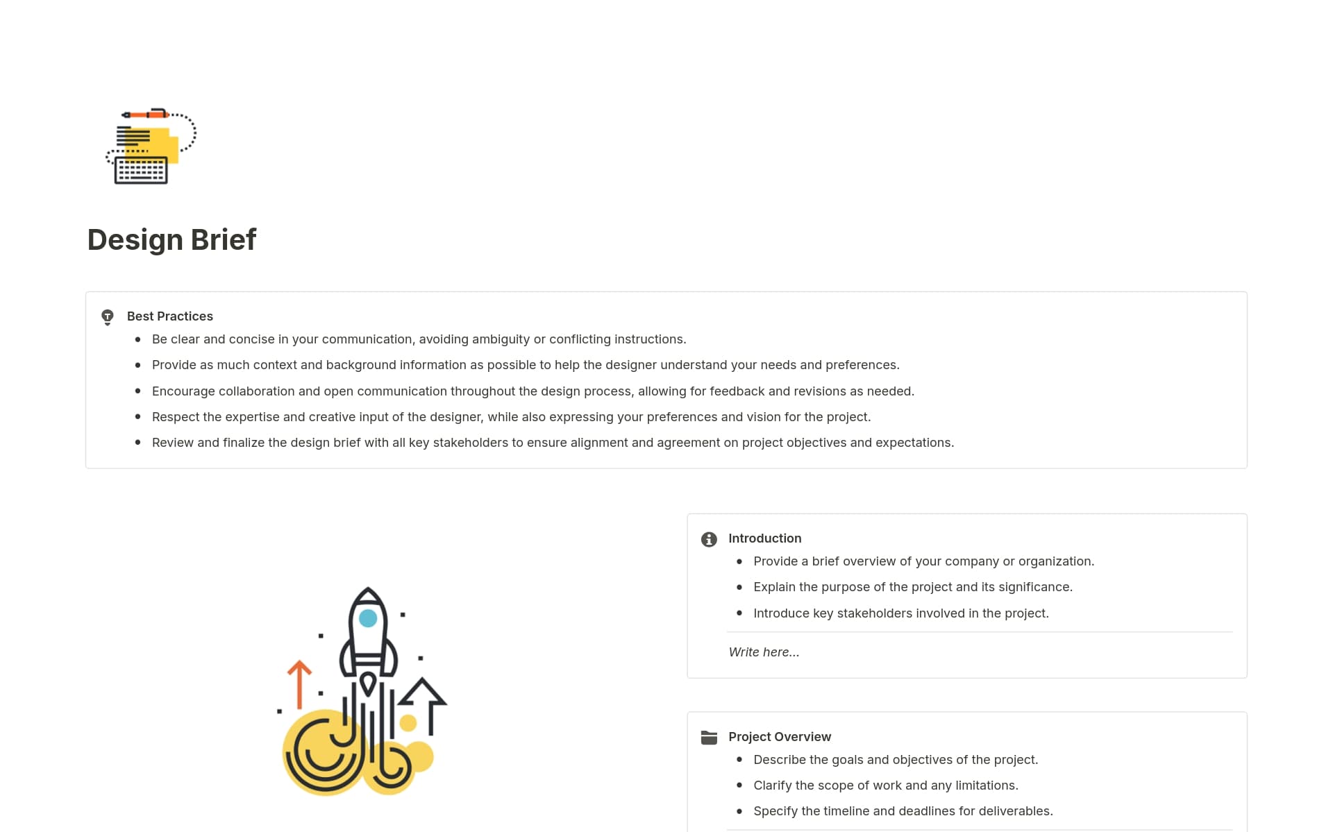 The ultimate design brief Template by VectorStock.com | Notion Marketplace
