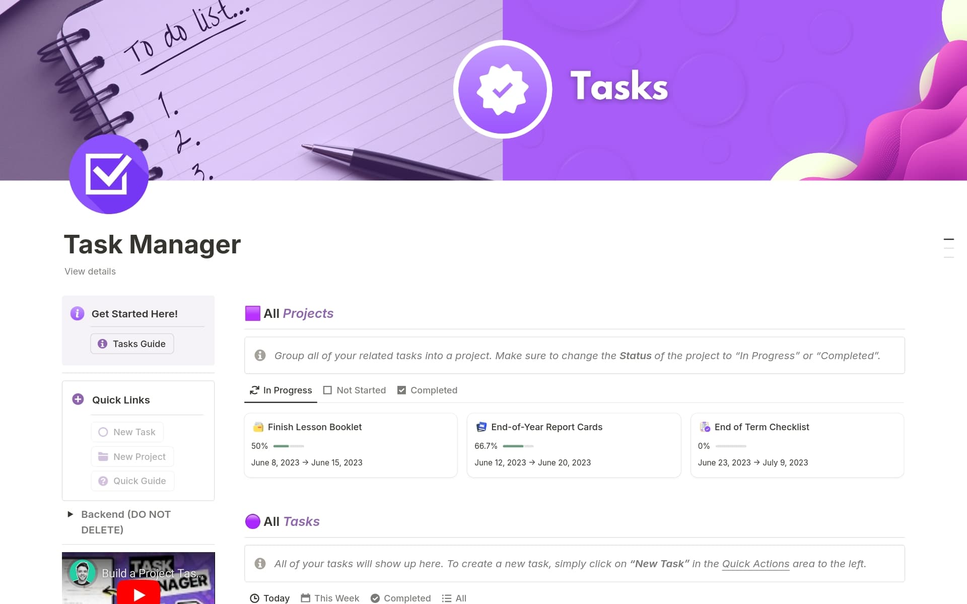 Manager Task Management Task Manager for Teachers Template by Milo | Notion4Teachers | Notion ...