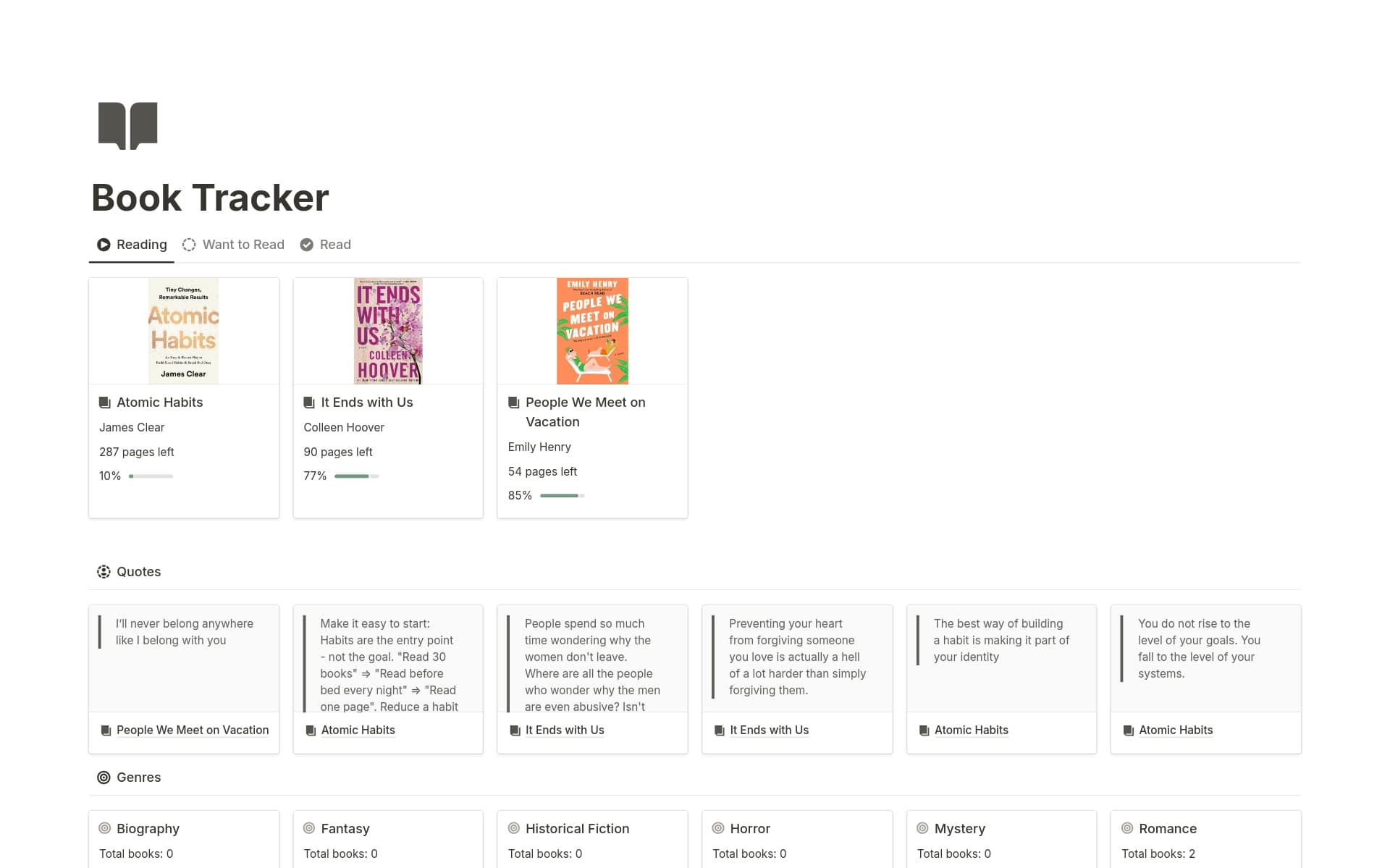 Book Tracker Template Notion Marketplace