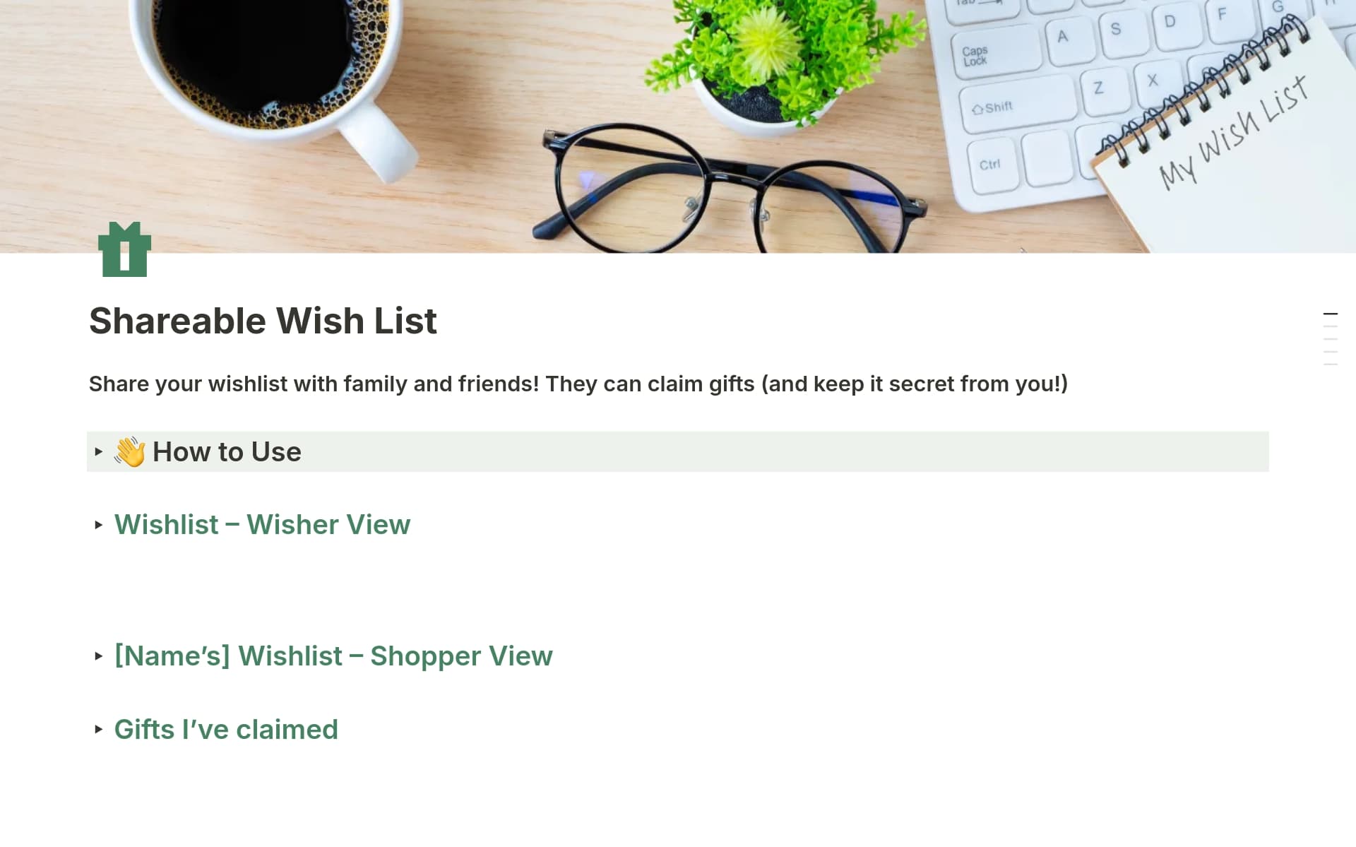 Shareable Wish List Template Notion Marketplace