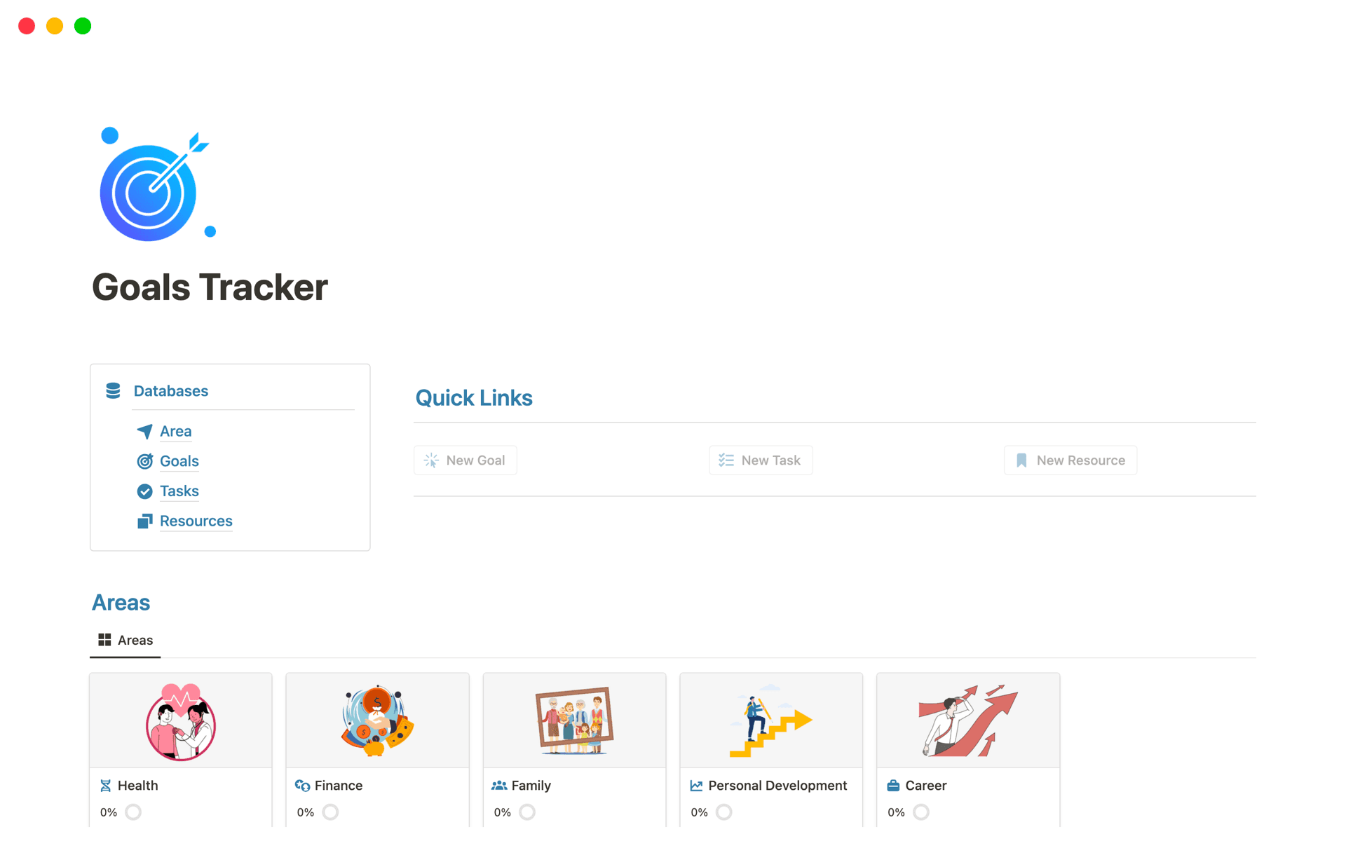 Goals Tracker Template | Notion Marketplace