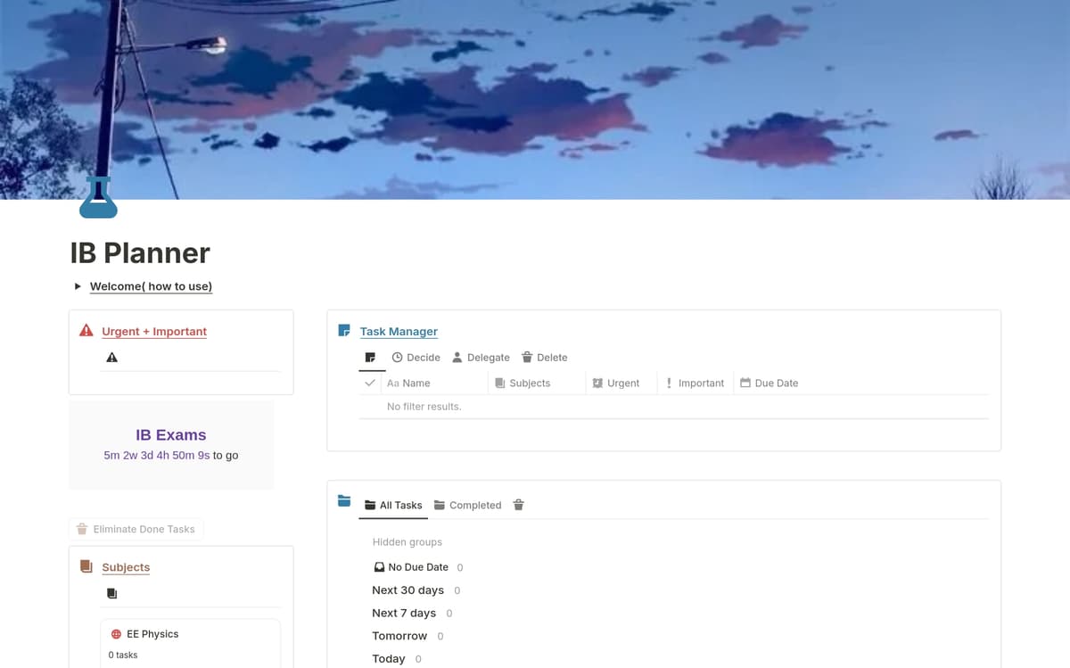 IB Planner Template by Sandro Vázquez Notion Marketplace