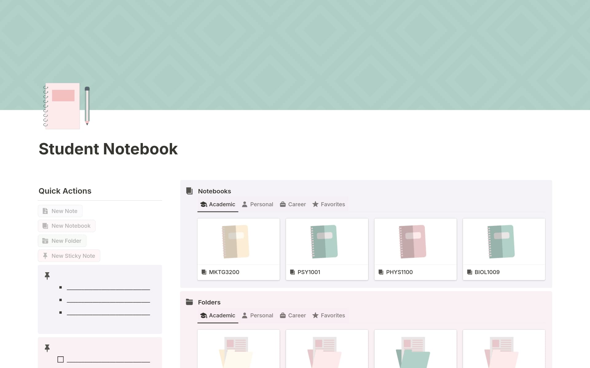 Student Notebook and Note Bundle Template | Notion Marketplace