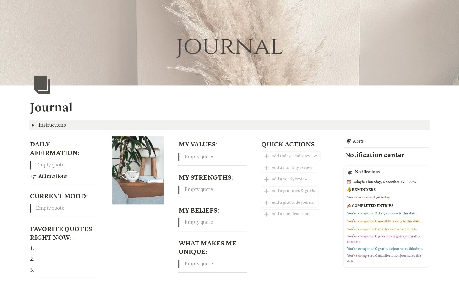 Personal journal Template | Notion Marketplace