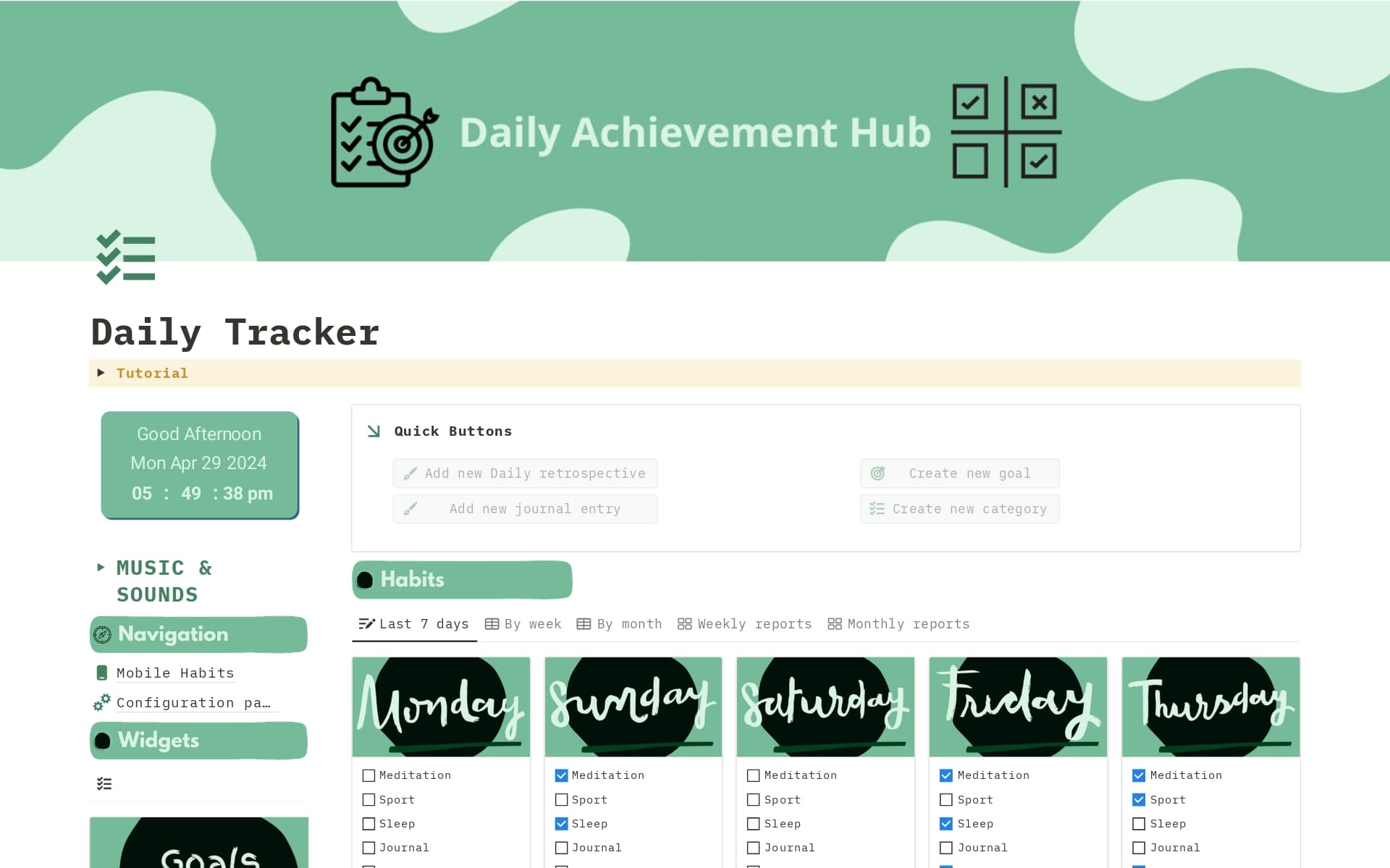 Task Hub Template Daily Achievement Hub Template | Notion Marketplace