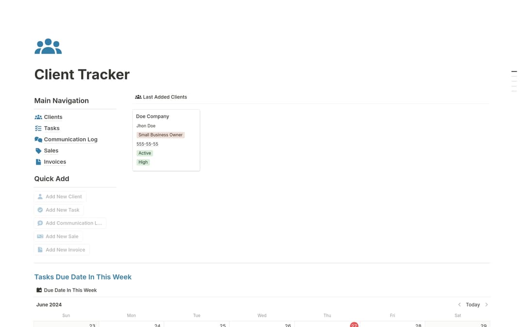 Client Tracker For Small Business Template by NoteGeniusTime | Notion ...