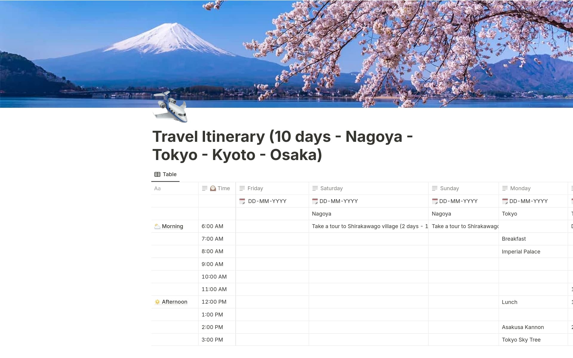 Japan Travel Planner Template by TogepiLinhVuu | Notion Marketplace