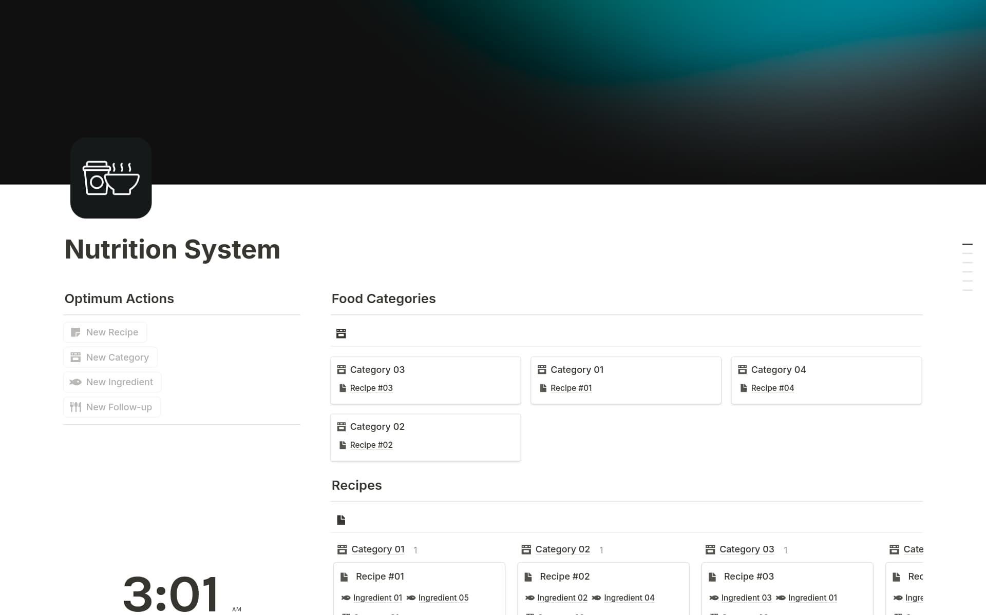 Nutrition System Template Notion Marketplace