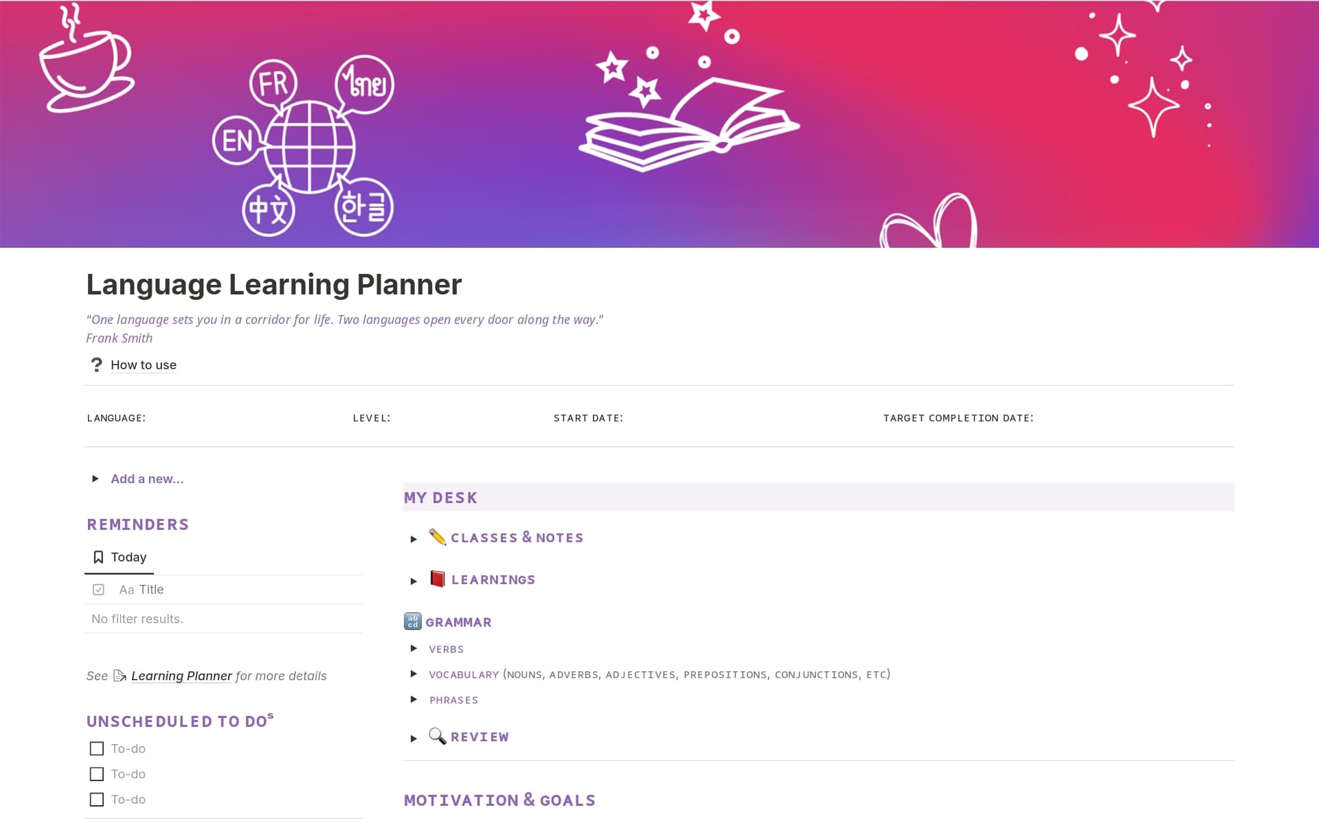 Language Learning Hub Template Notion Marketplace language-learning-hub-template-notion-marketplace
