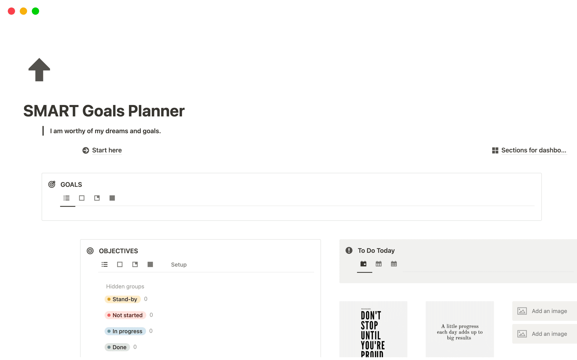 SMART Goals Planner Template by Pirin | Notion Marketplace