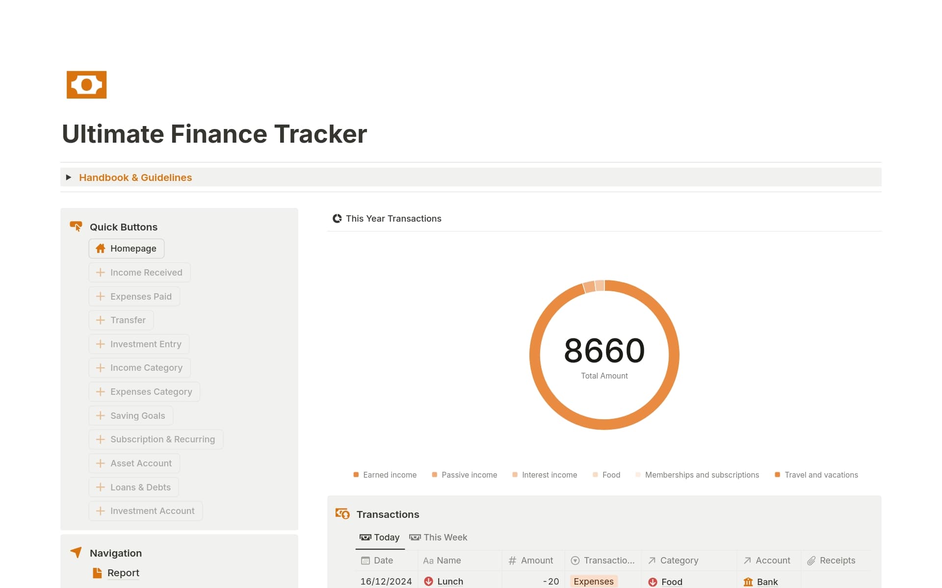 Ultimate Finance Tracker Template by Miya's Life and Tools Notion