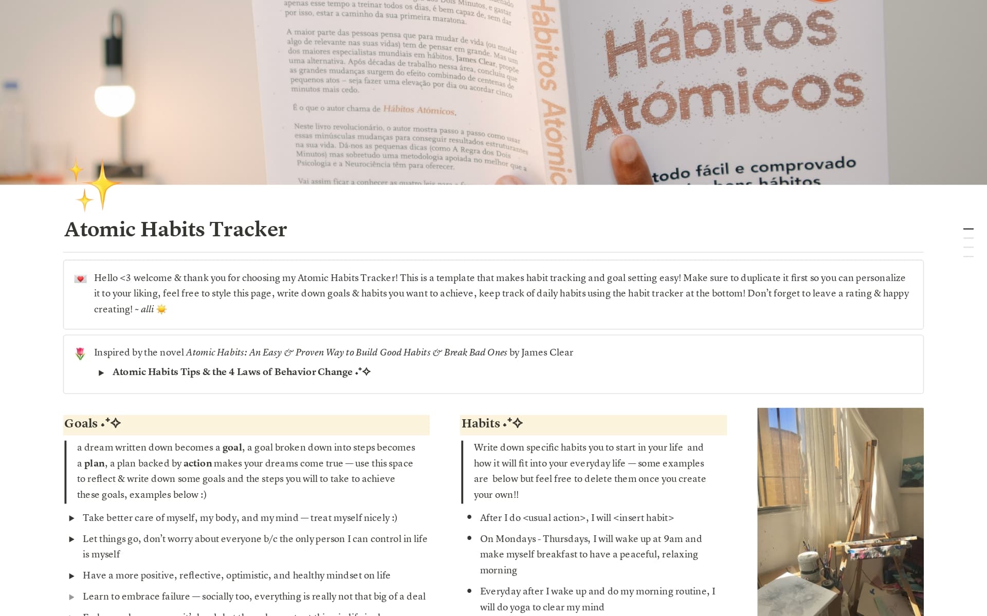 Atomic Habits Tracker Template Notion Marketplace