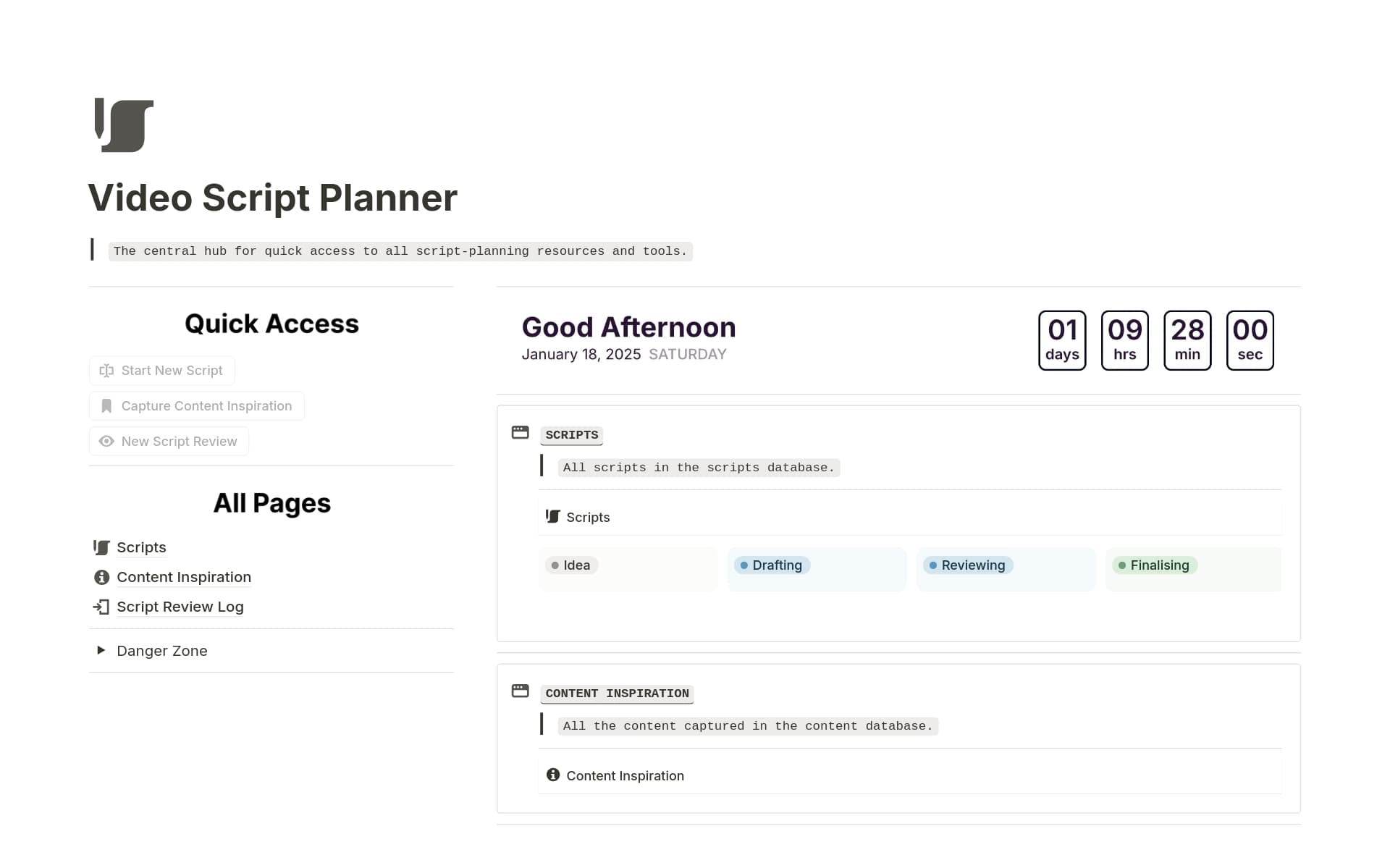 Video Script Planner Template by CreatorJagat | Notion Marketplace