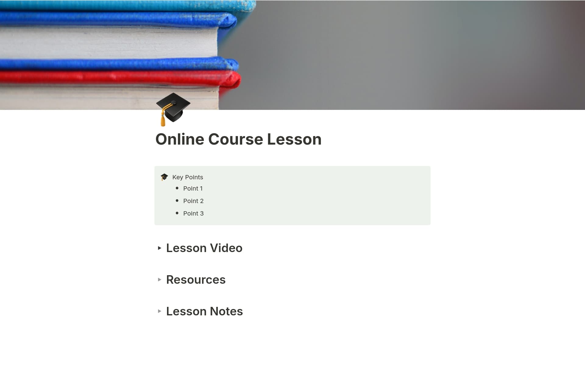 Online Course Lesson Template by Des | Notion Marketplace