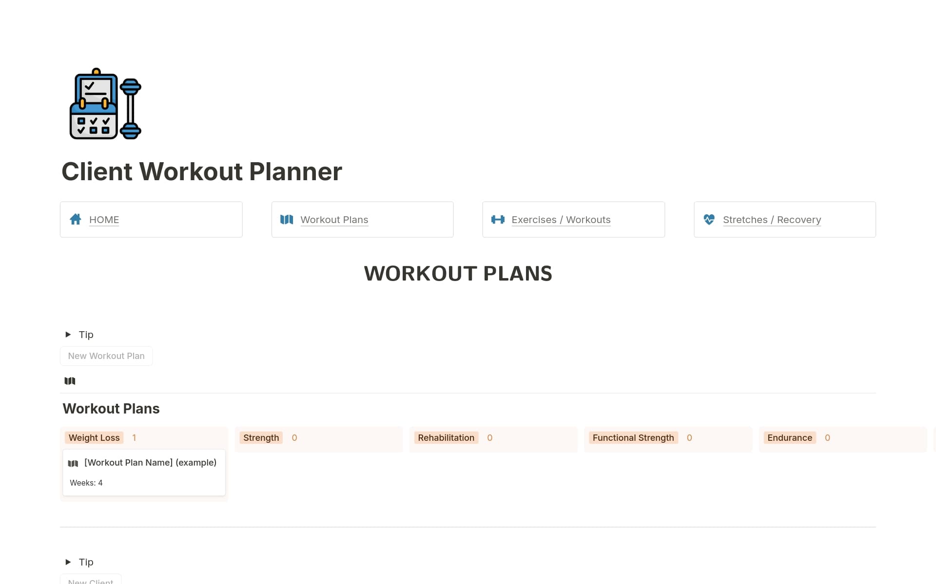 Personal Training Plan Template Personal Trainer Workout Plan Template
