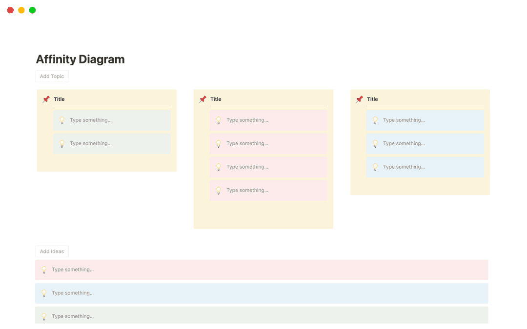 A Simple One-Page Affinity Diagram Template by Christopher Jang ...