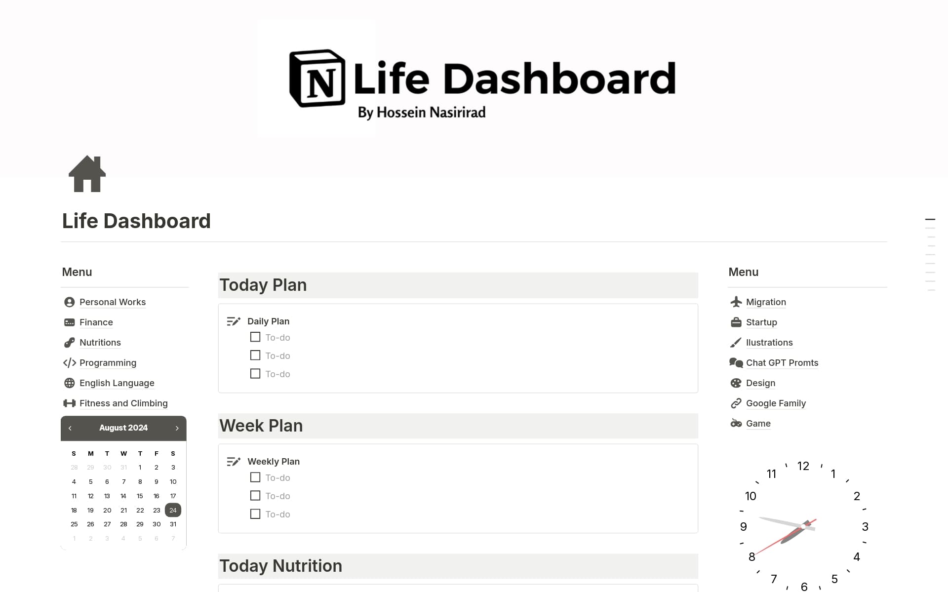 Life Dashboard Examples Life Dashboard Template | Notion Marketplace