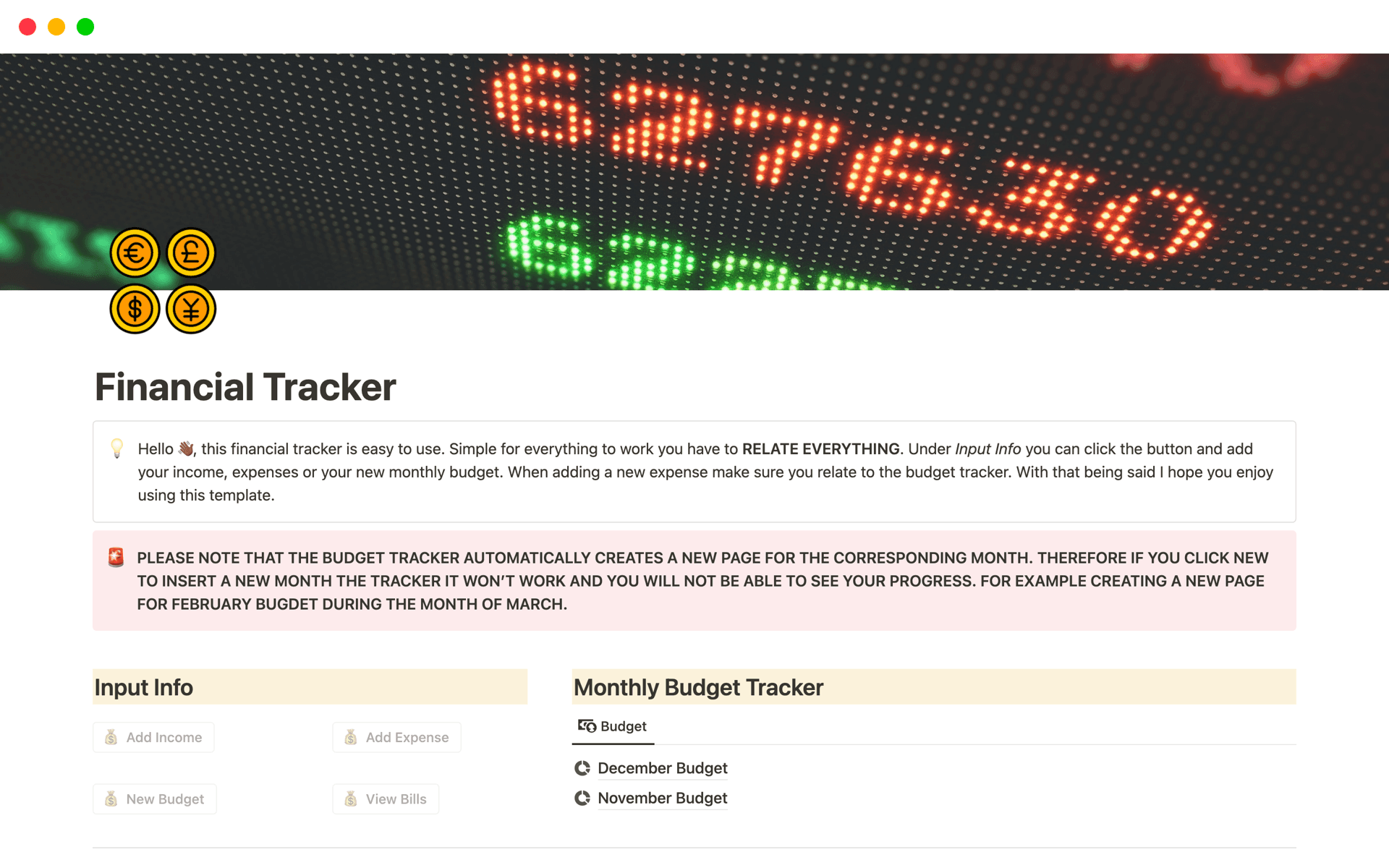 Financial Color Tracker Financial Tracker Template by Lentle | Notion Marketplace