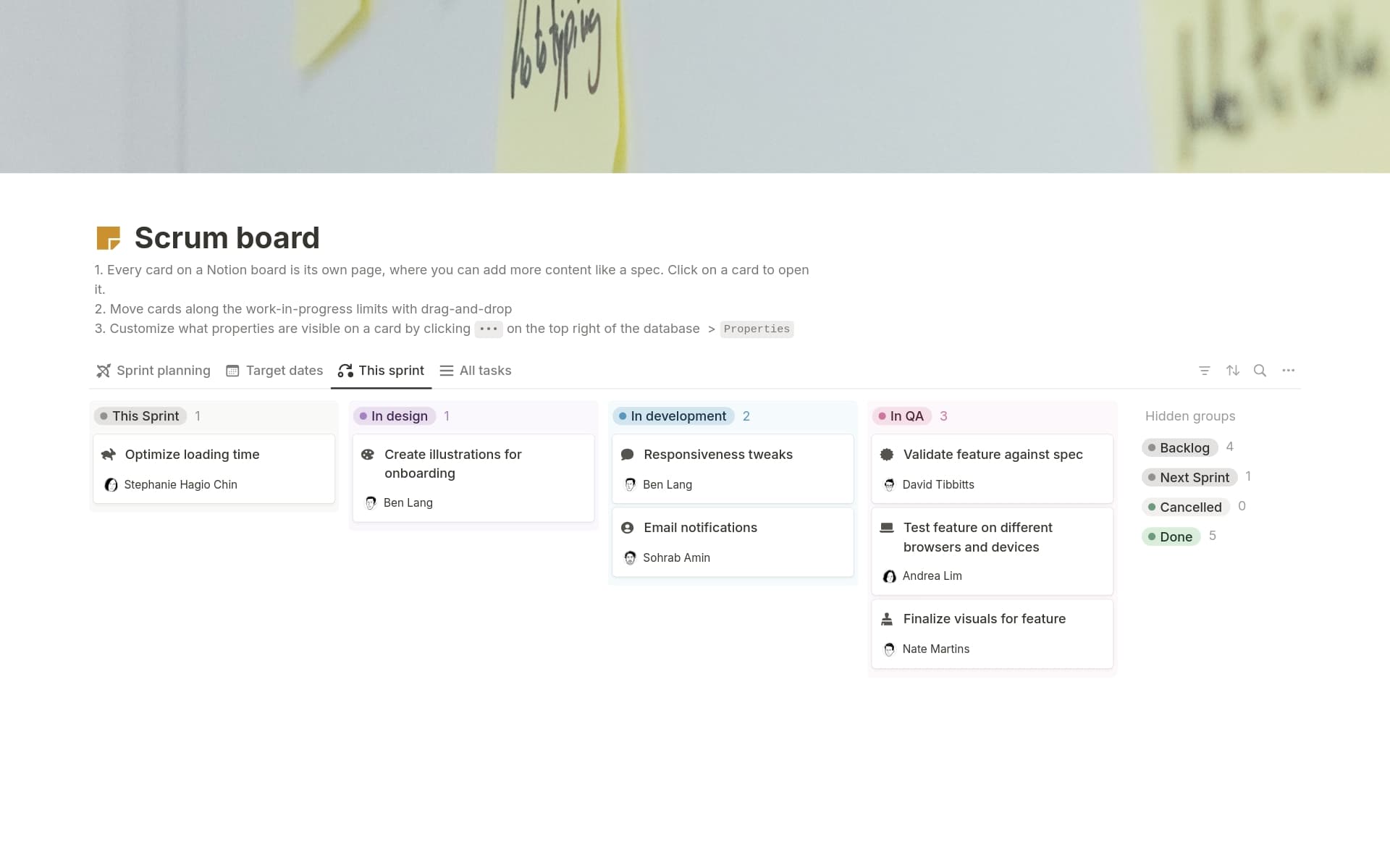 Software Development Tracker Scrum board for software development 2025 Template | Notion Marketplace