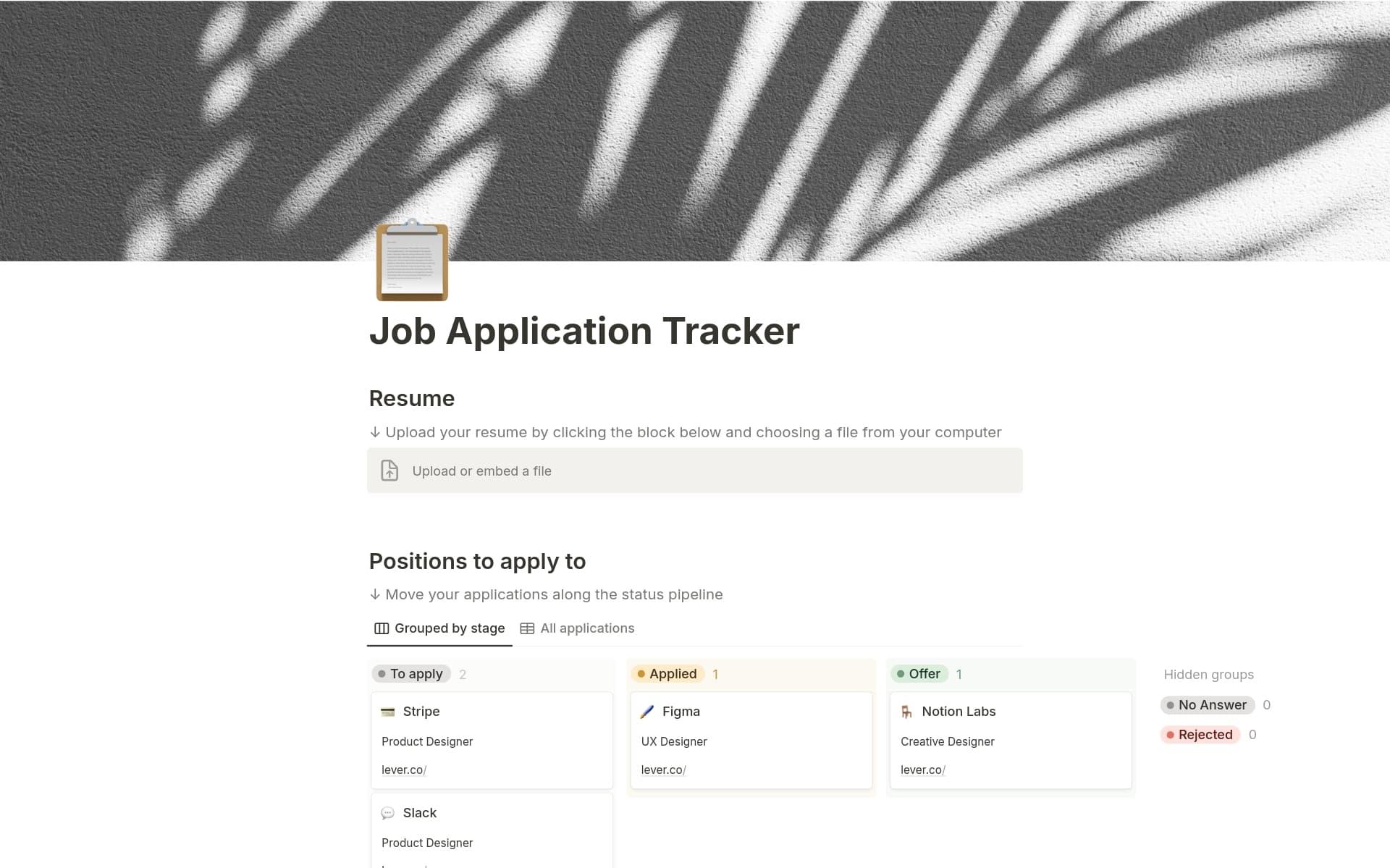 Best Job Application Tracking Templates from Notion | Notion Marketplace