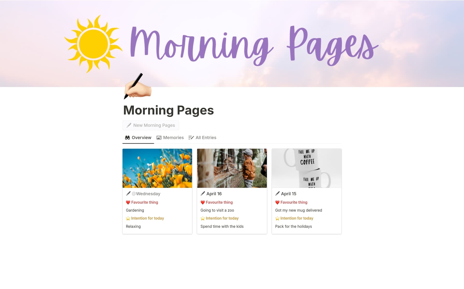 My Morning Journal Template Notion Marketplace