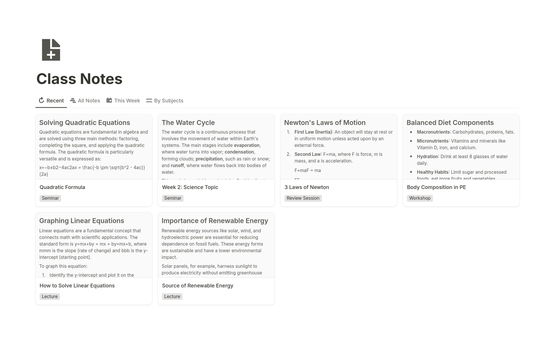 Good Classes Notes Format Free Class Notes Templates from Notion | Notion Marketplace