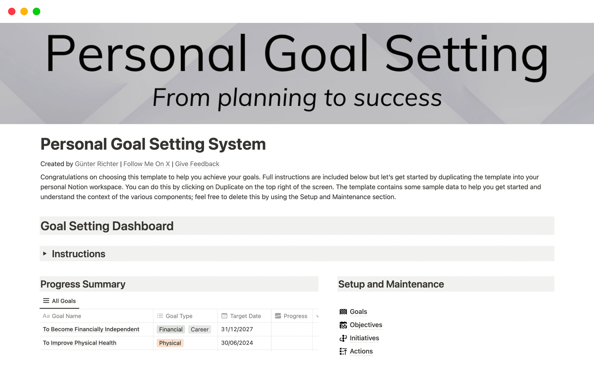 Person Setting Example Personal Goal Setting System Template by Günter Richter | Notion ...
