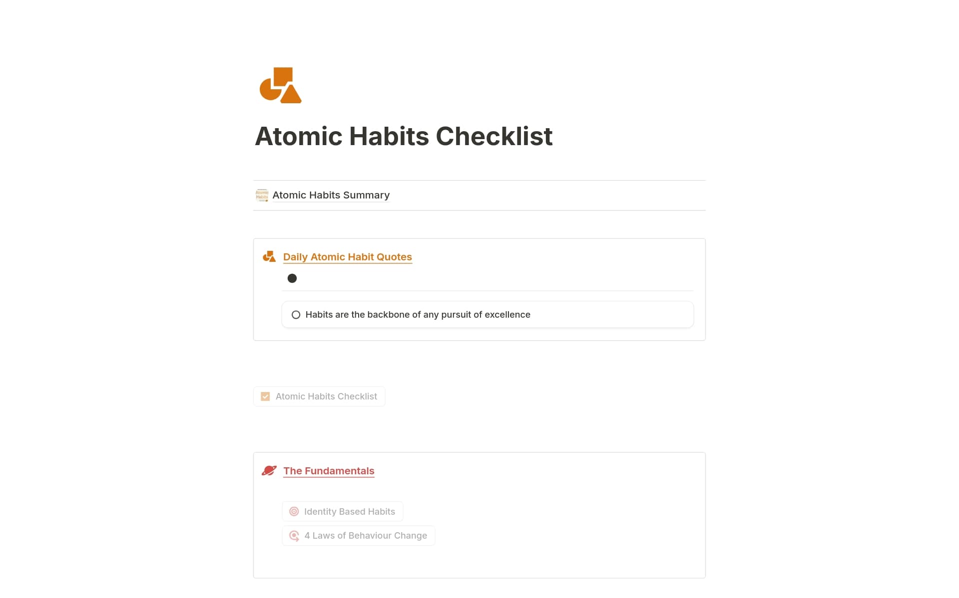 Atomic Habits Checklist Template by Chris Punt Notion Marketplace