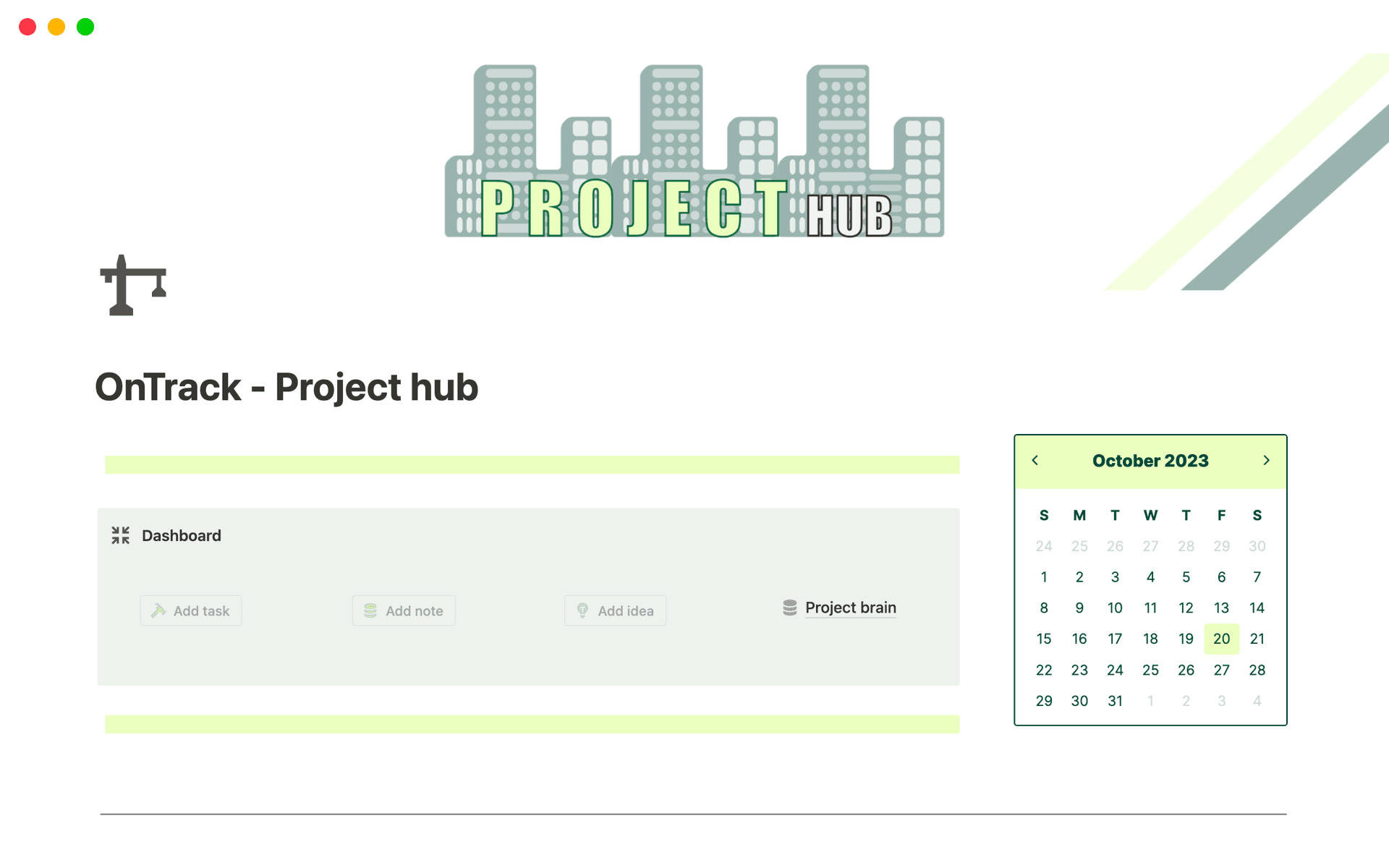 Project Files Hub OnTrack - Project hub Template by Alejandro 🦜 | Notion Marketplace