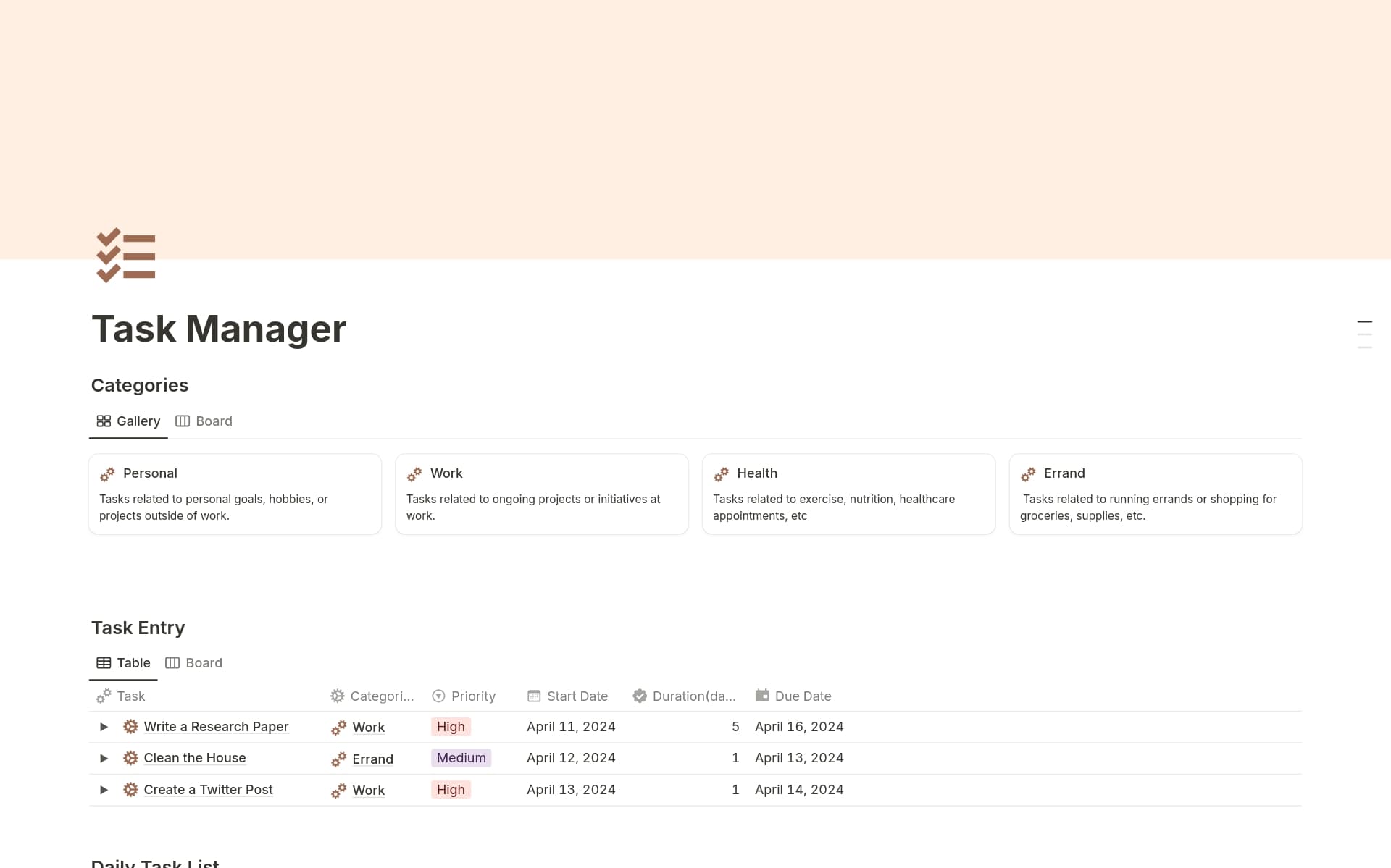 Tasks Management System Template by heyismail | Notion Marketplace