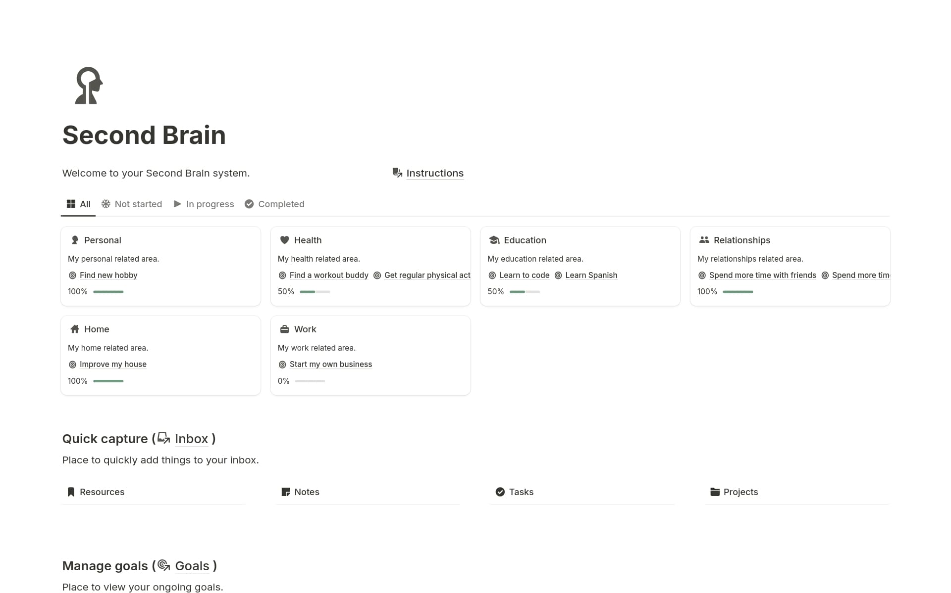 Second Brain Template | Notion Marketplace