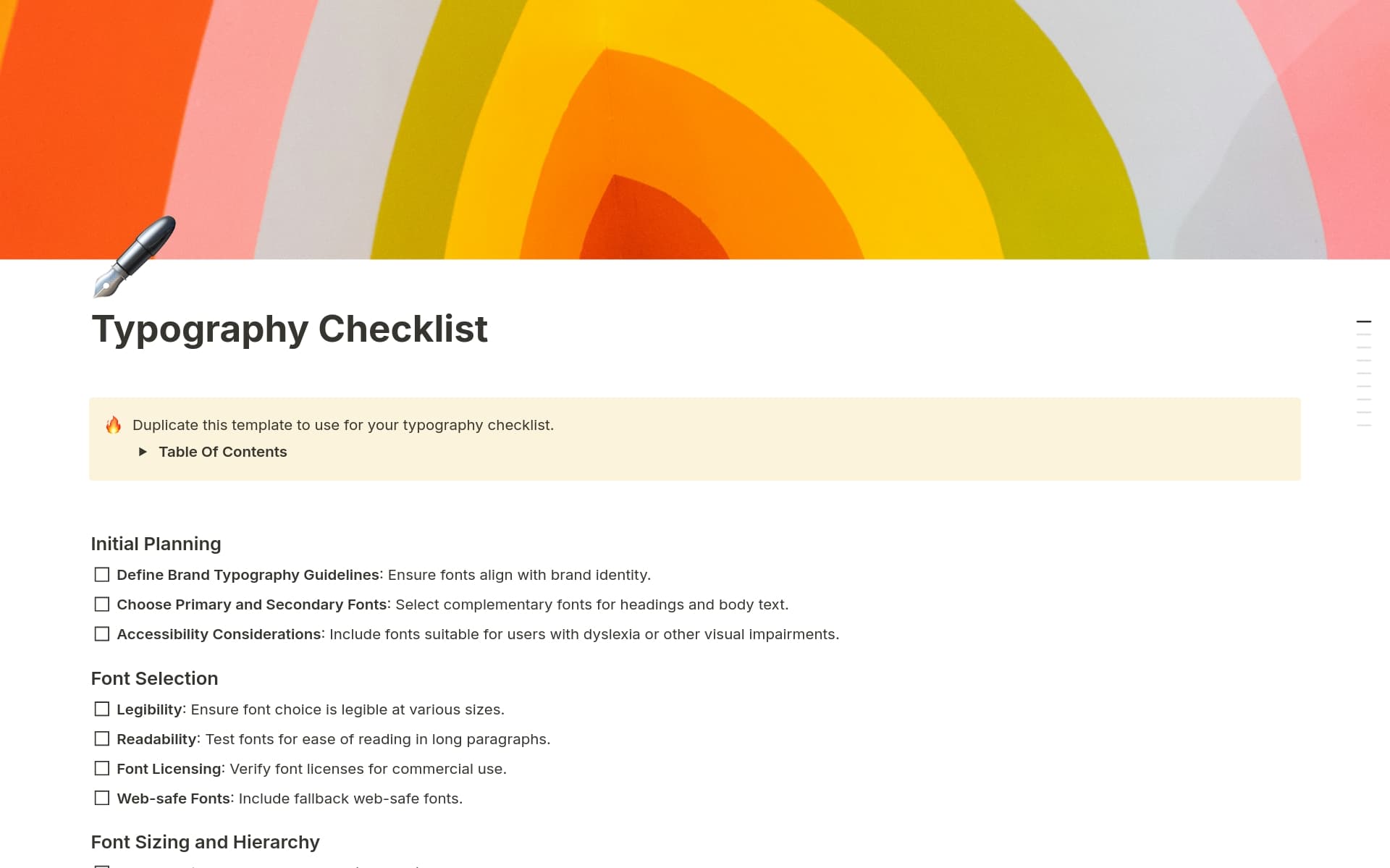 Typography Checklist Template | Notion Marketplace