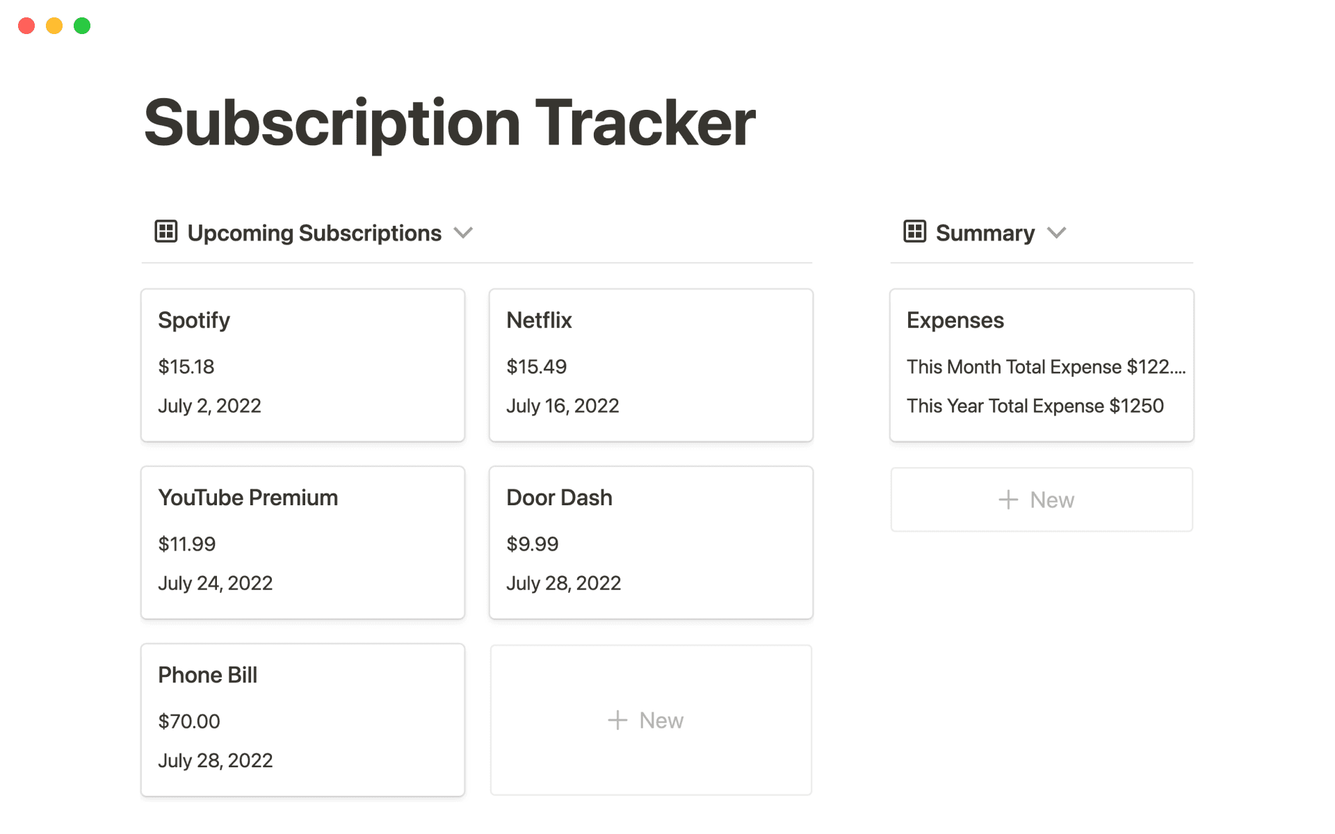 Subscription tracker Template | Notion Marketplace