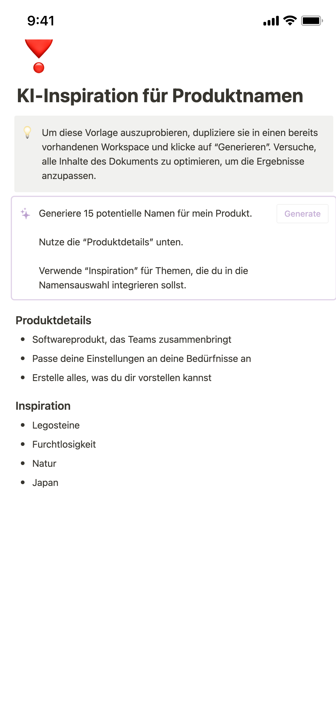 Unleash Your Ideas with Notion's AI Product Name Generator