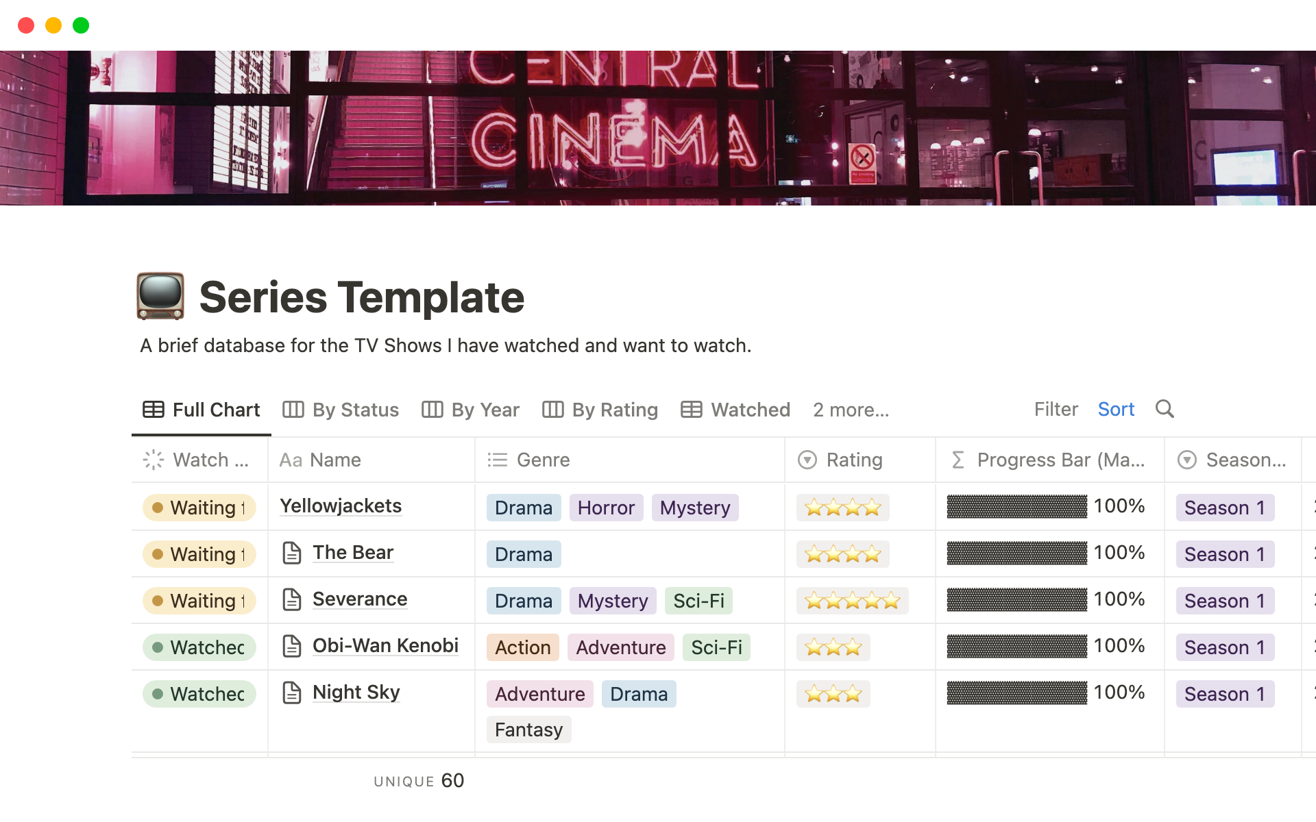 Manage Your Entertainment Media Watchlist Effortlessly | Notion