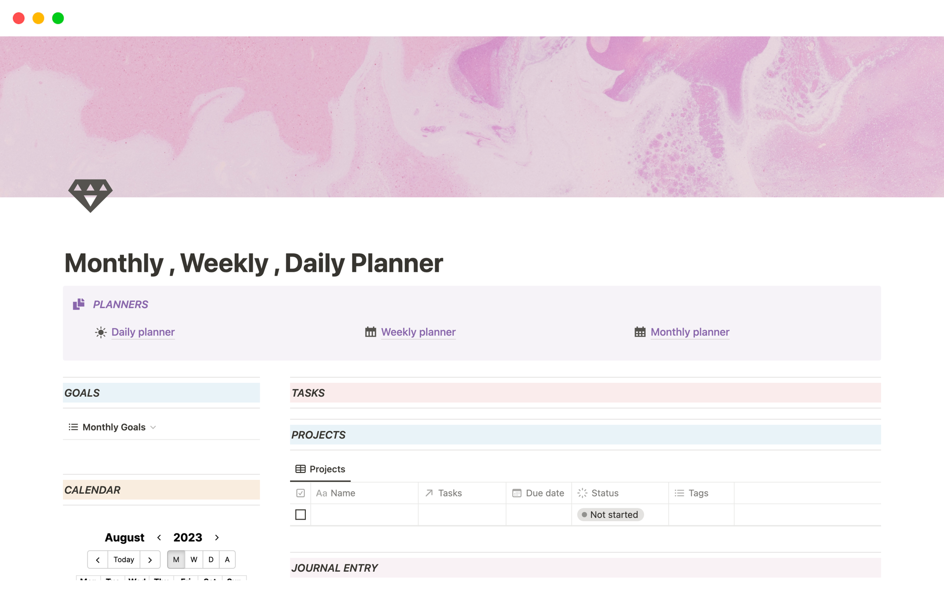 Aperçu du modèle de Monthly , Weekly , Daily Planner