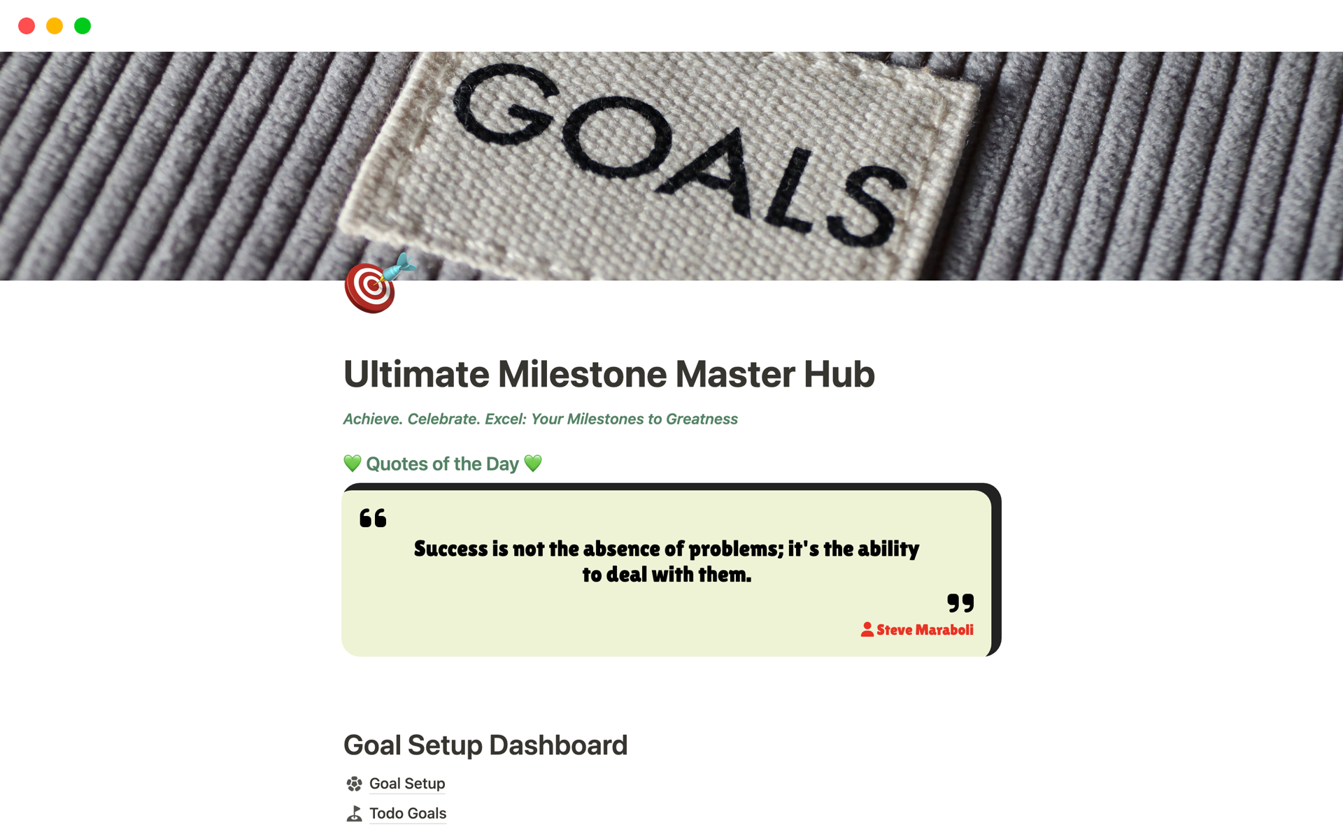 Ultimate Milestone Master Hub Template by Nagaraj | Notion Marketplace