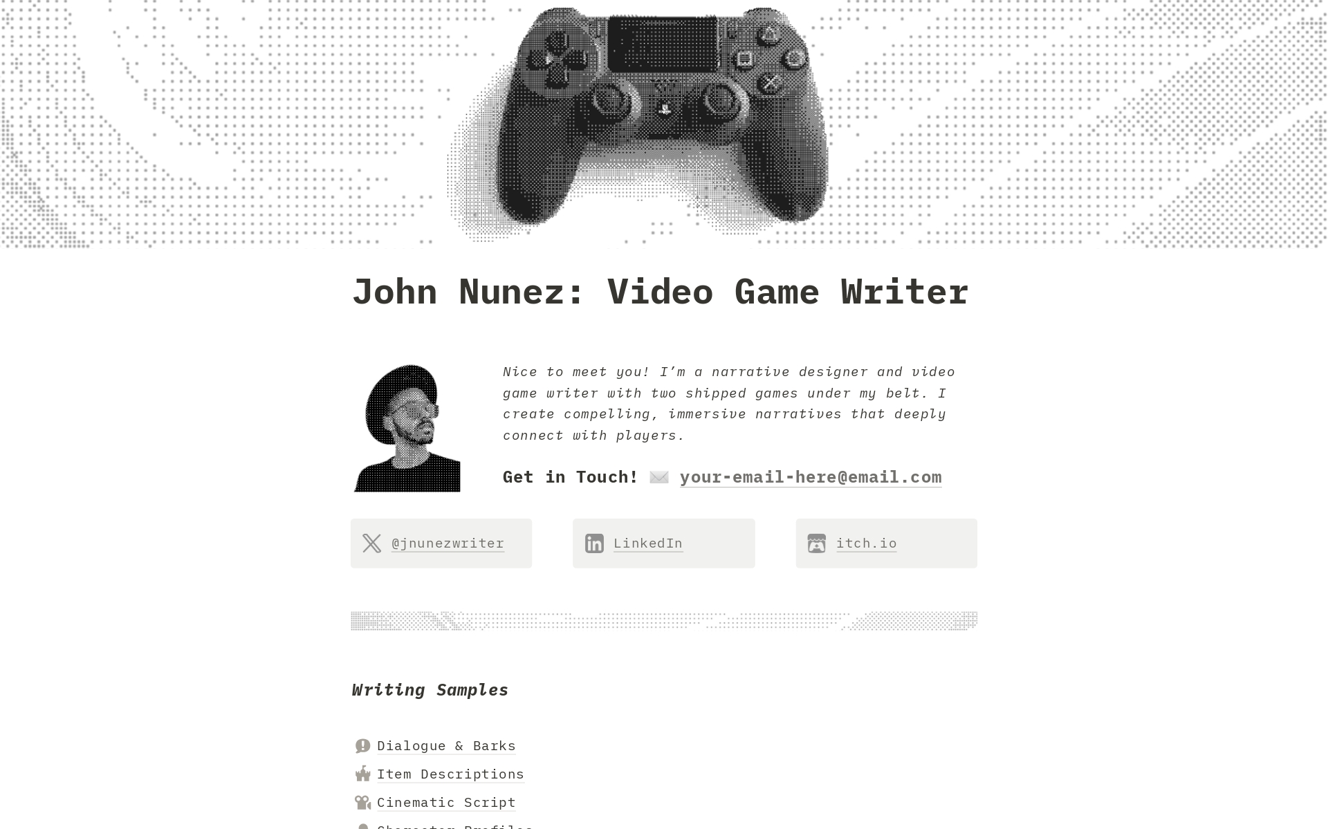 game-writer-portfolio-site-template-notion-marketplace