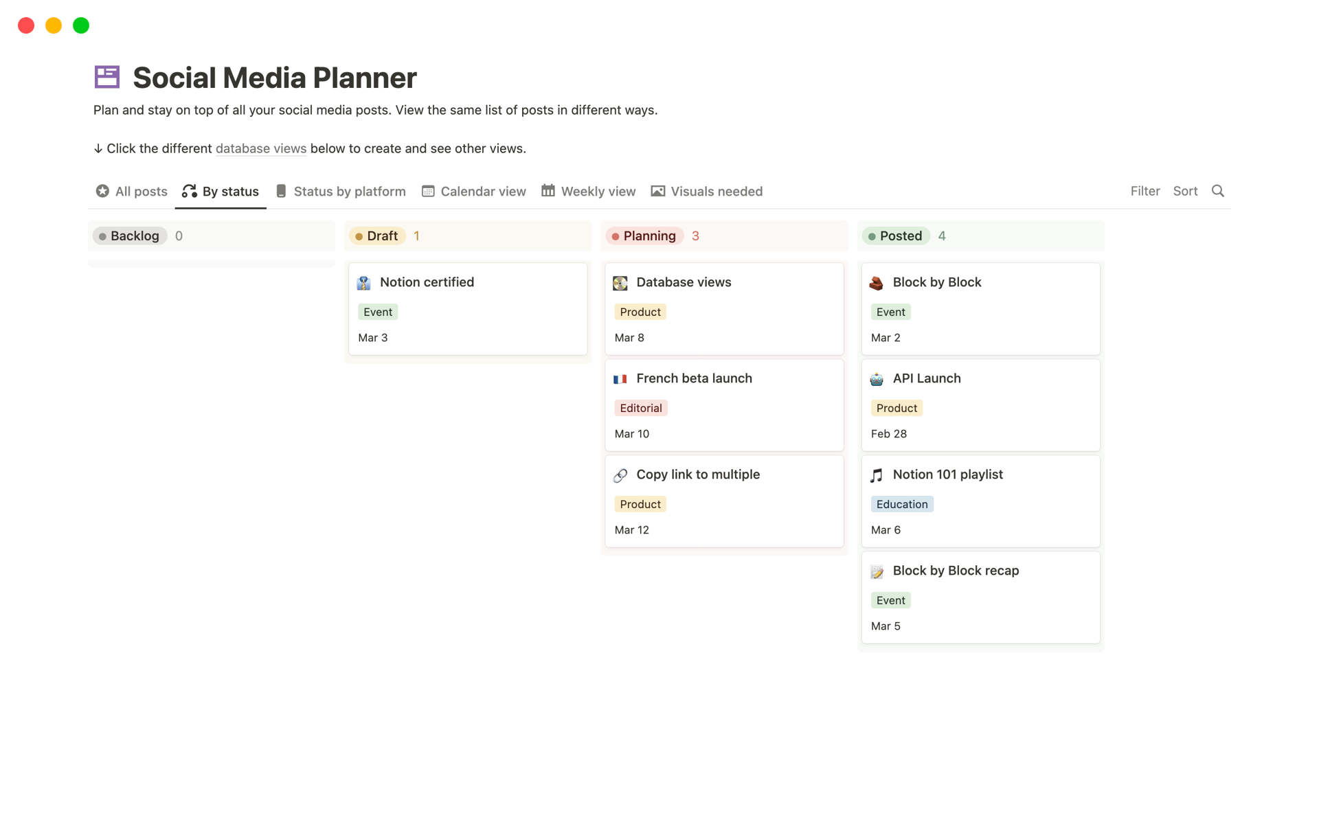 Social Media Planner 2024 Template Notion Marketplace