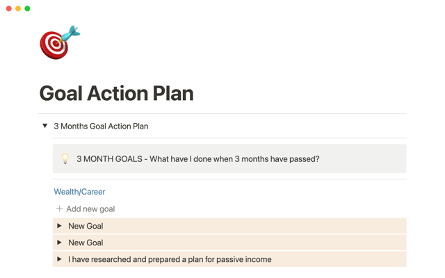 Goal Action Plan