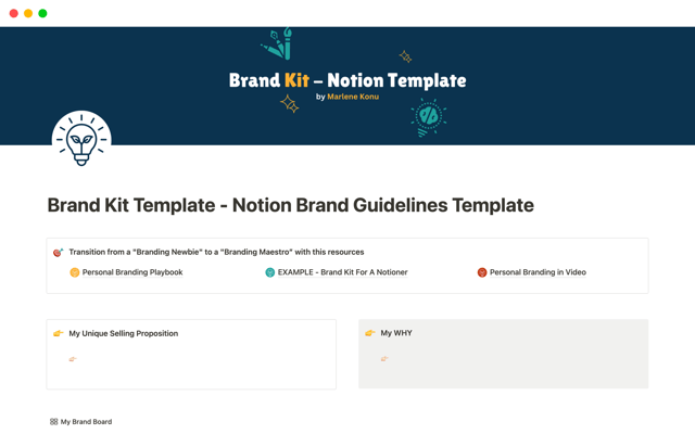 Brand Kit Template - Notion Brand Guidelines Template