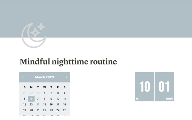 Mindful nighttime routine