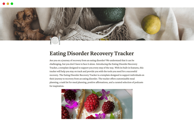 Eating Disorder Recovery Tracker